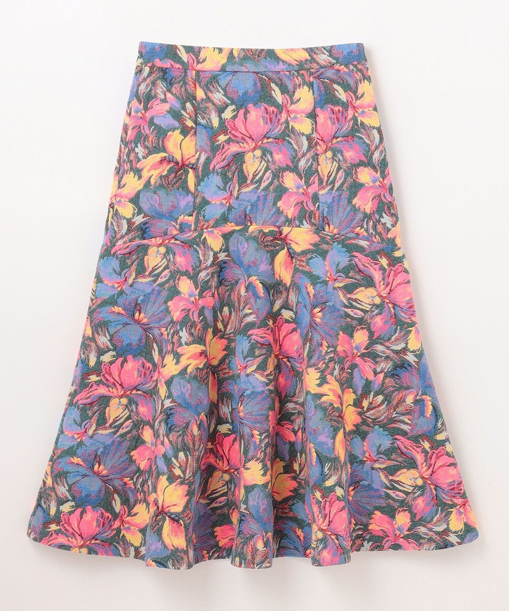 GRACE CONTINENTAL フラワージャガードフレアスカート 