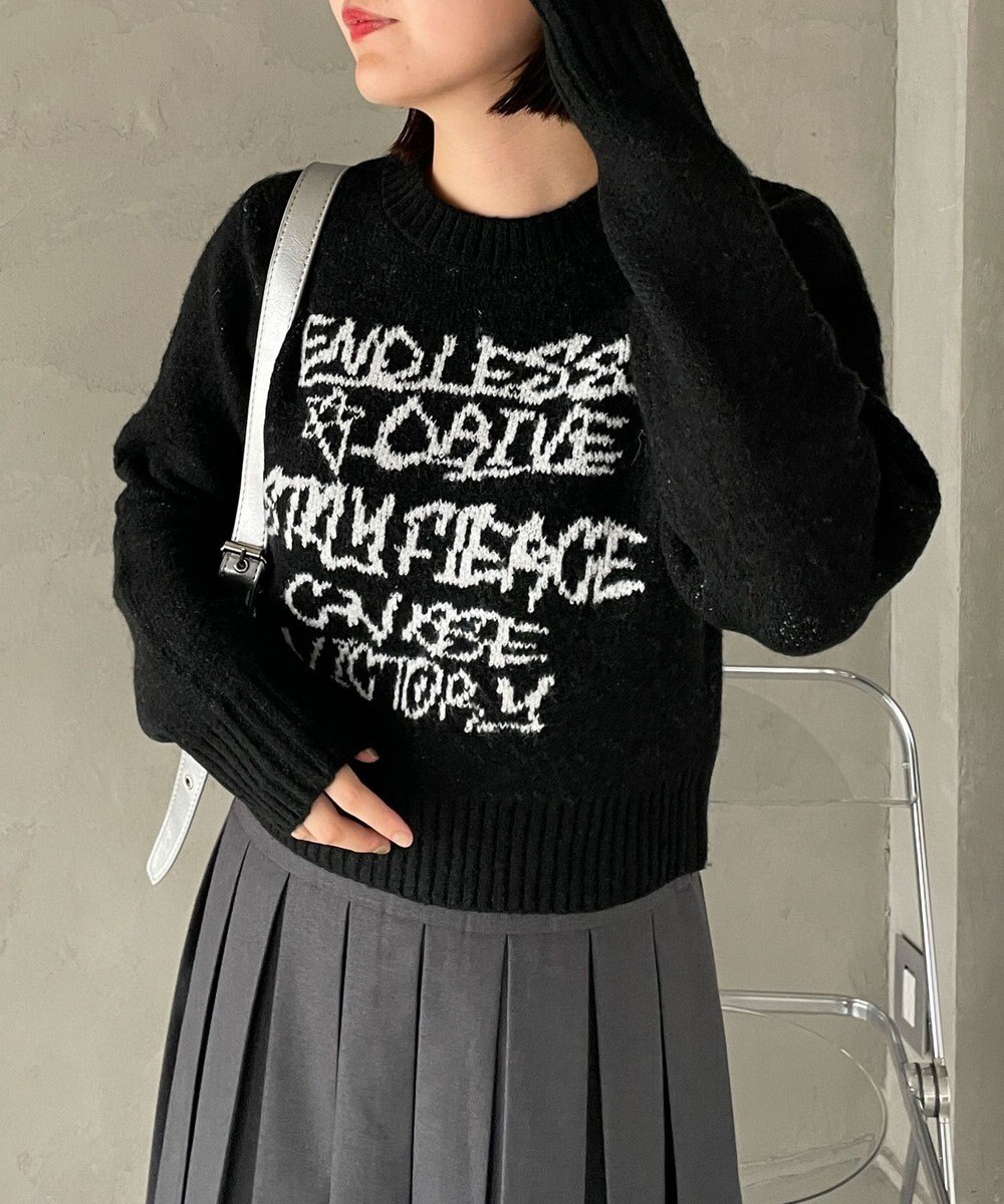 WEGO フラッフィーグラフィックちびニット 