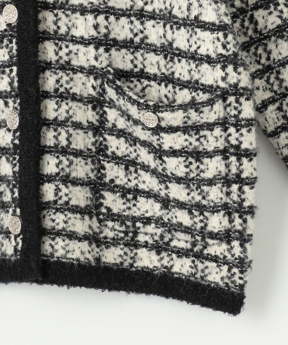 ANY SIS L 【洗える】襟付ツイード ジャケット 