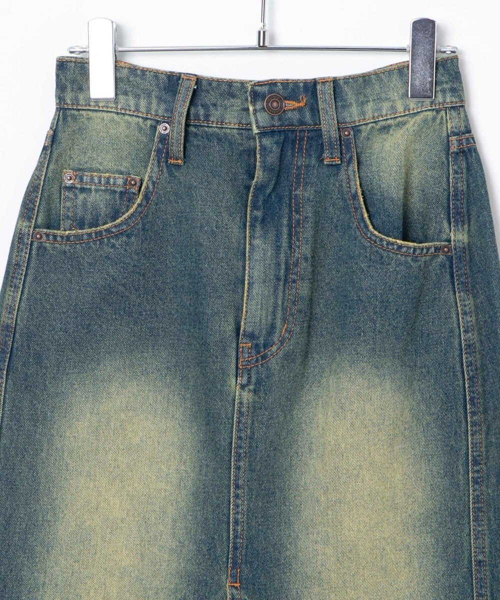 WEGO ヴィンテージウォッシュデニムロングスカート 