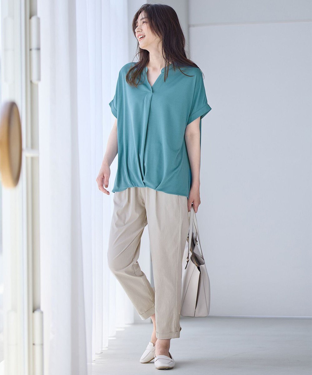 ANY ストレッチピケカシュクールカットソー 