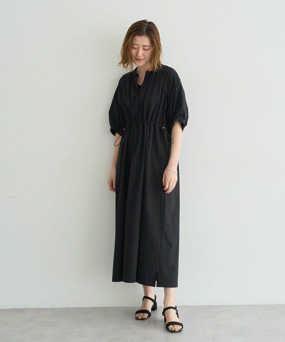 YECCA VECCA <<UVカット>>ドロストギャザー袖ワンピース 
