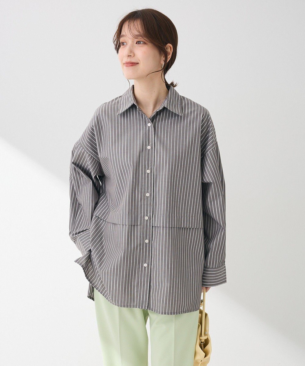 Green Parks ラメストライプタックシャツチュニック 