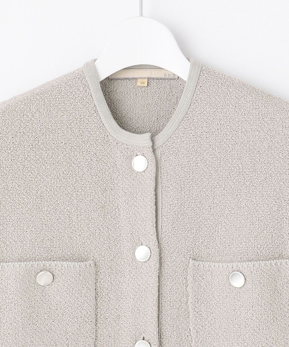 自由区 【XSサイズ～/洗える】テクスチャーコットンブレンド ニットアウター 