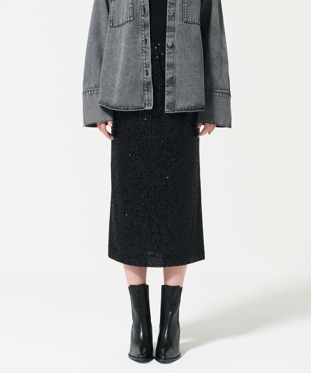 GRACE CONTINENTAL スパンコールタイトスカート 