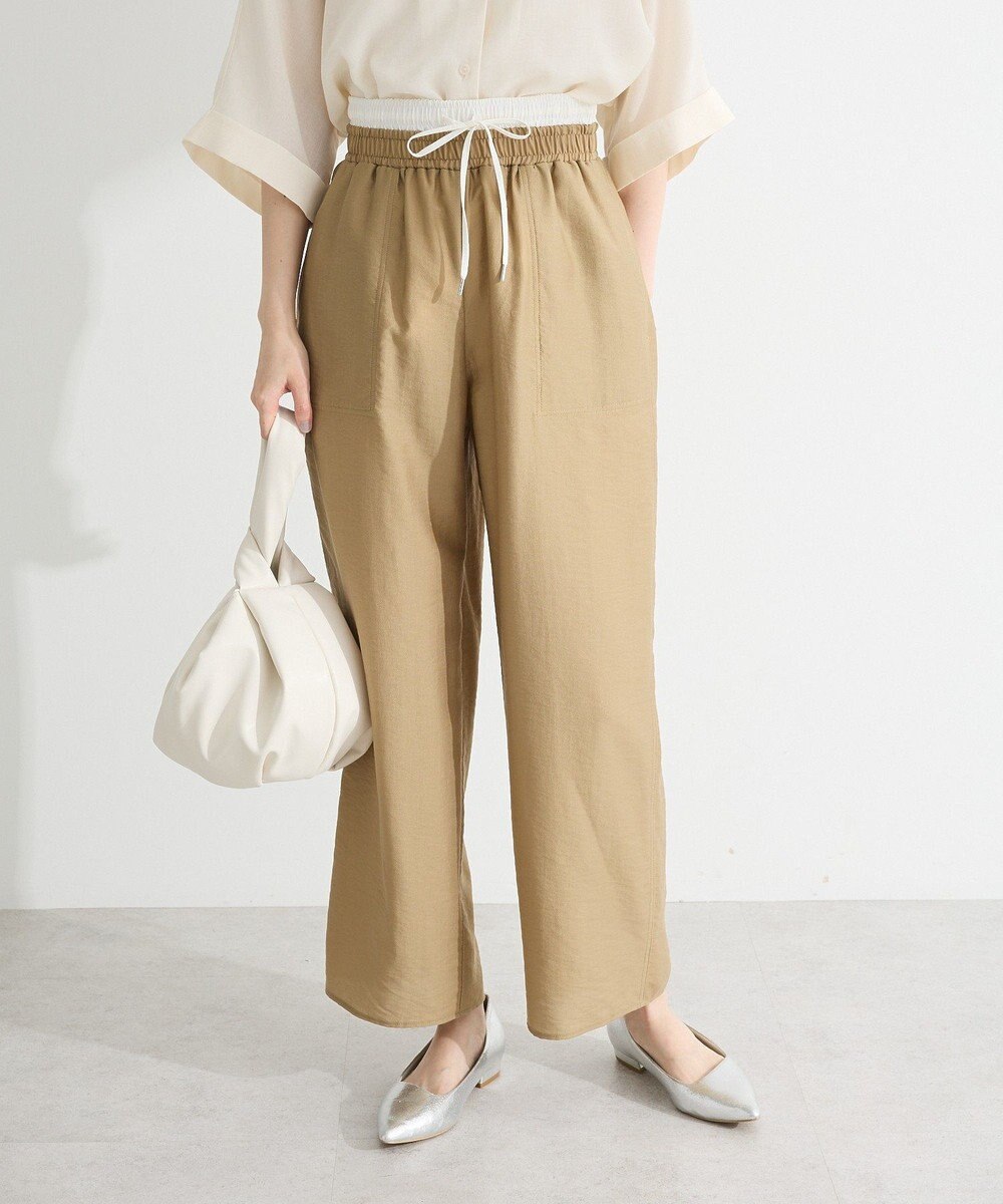 Green Parks 接触冷感ウエストレイヤードツイルパンツ 