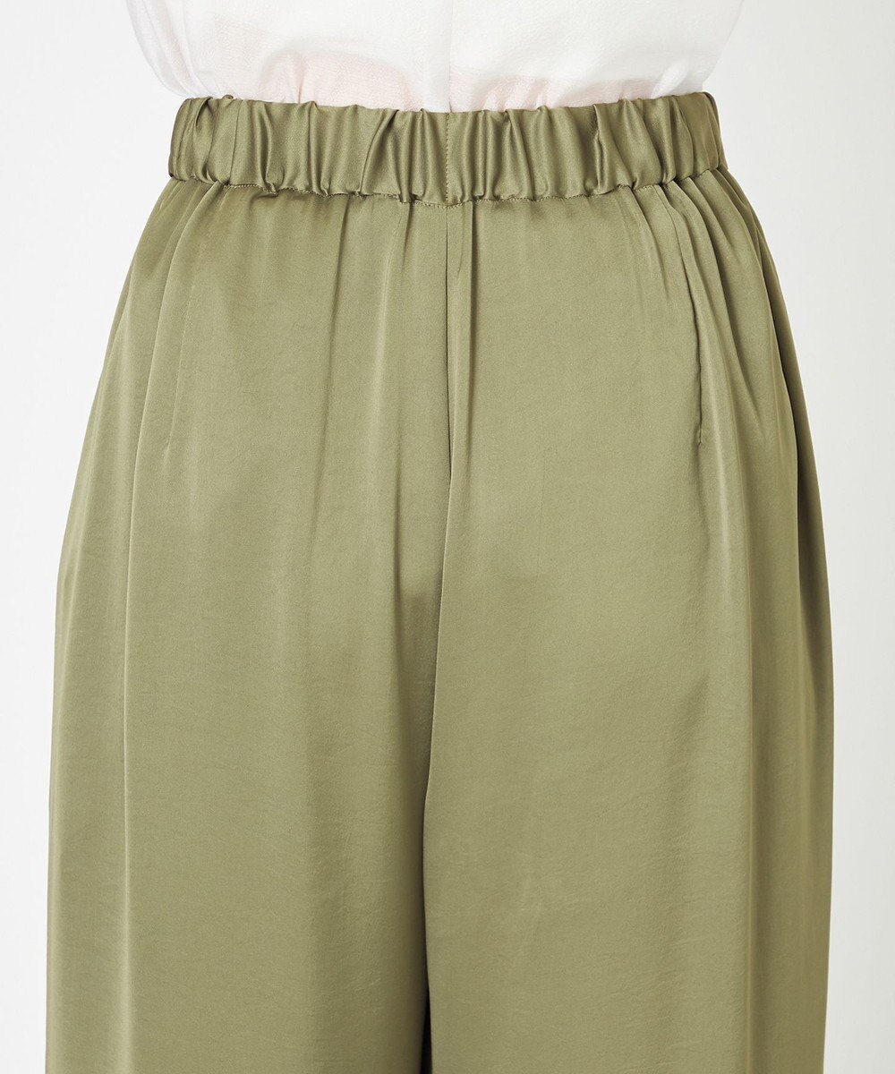 NAVE 【Nave・洗える/ウエストゴム】ヴィンテージサテン ワイドパンツ 