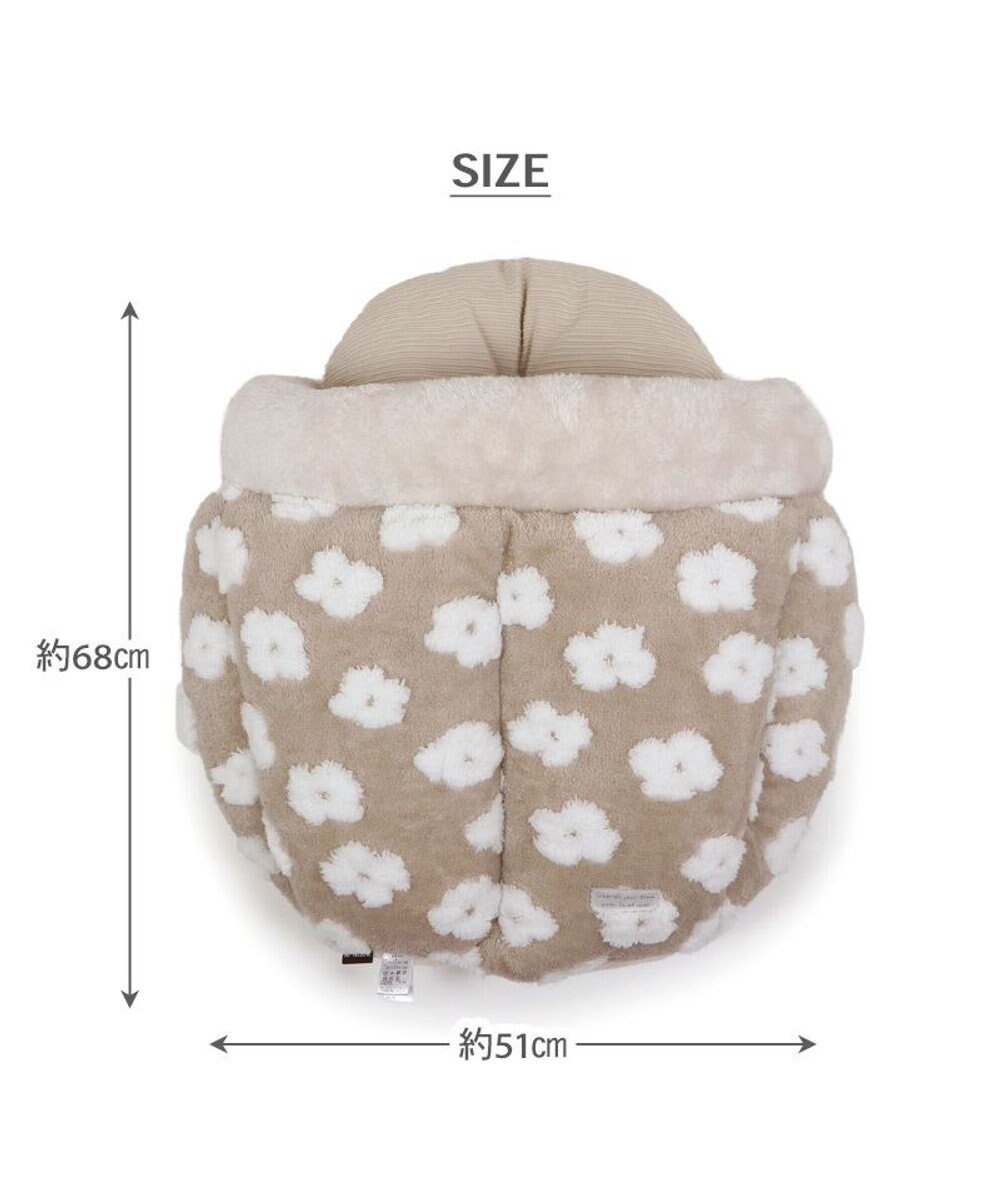 PET PARADISE ペットパラダイス 遠赤外線 ボア ドーム型寝袋 《お花柄》 小型犬 