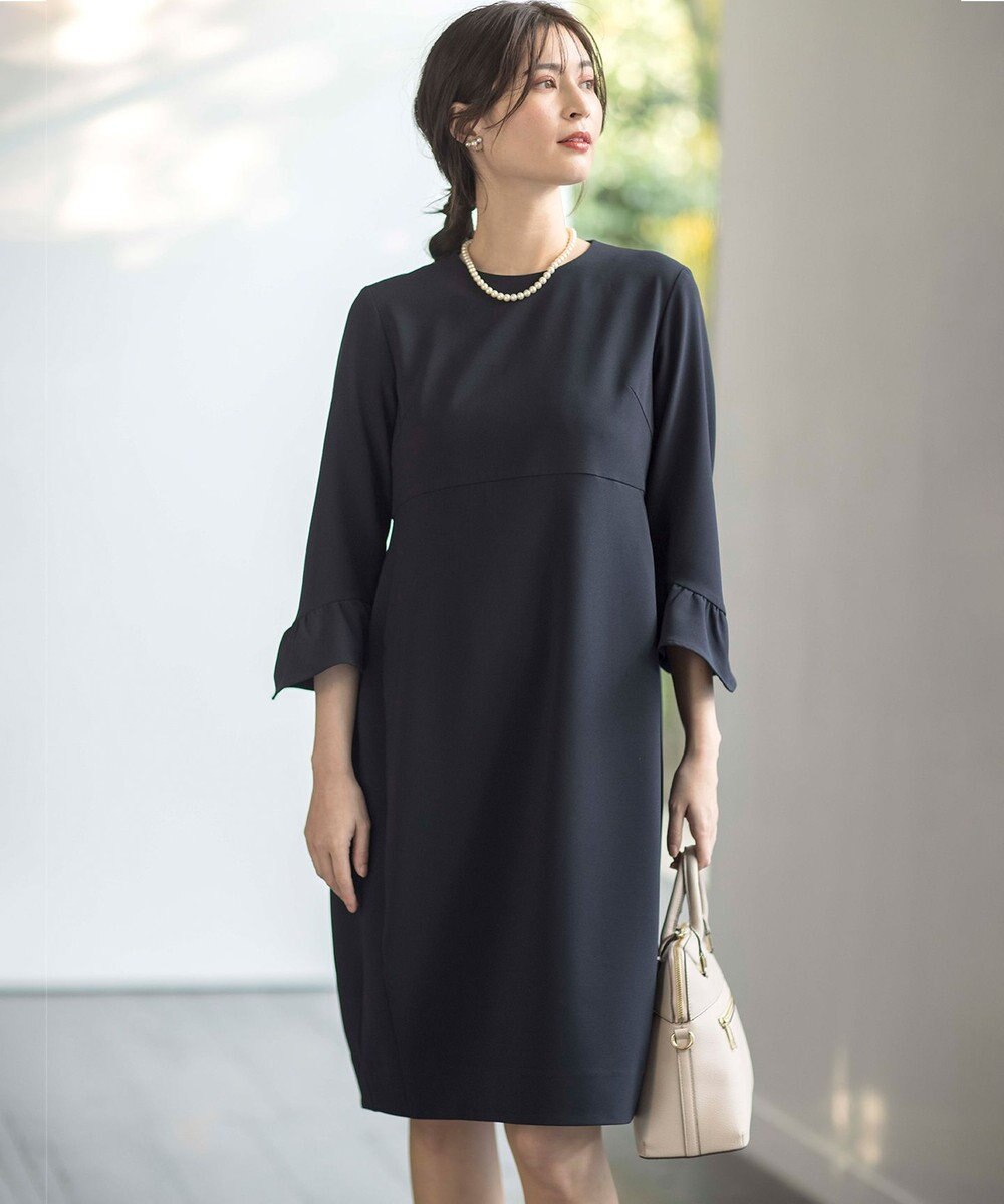 組曲 【KUMIKYOKU NAVY】コンフォータブルドレープフリル ワンピース 