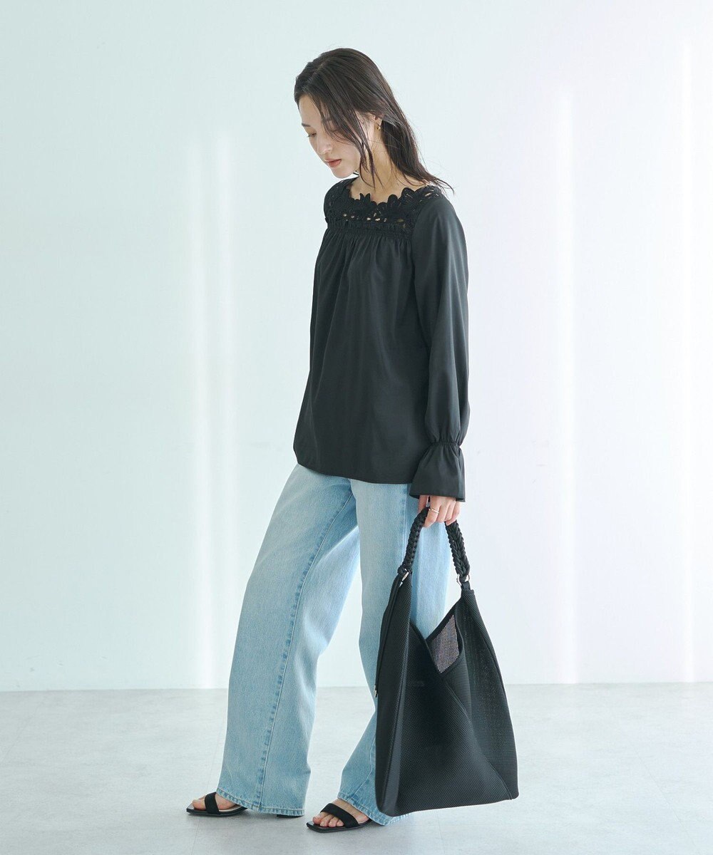 YECCA VECCA フラワーレースブラウス 