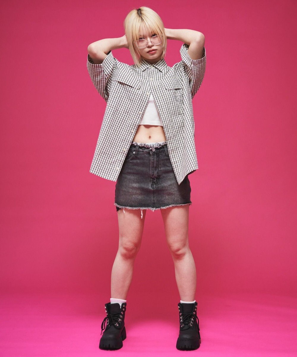 WEGO 【ユニセックス着用ITEM】ミニマムチェックロゴシャツ（SS） 