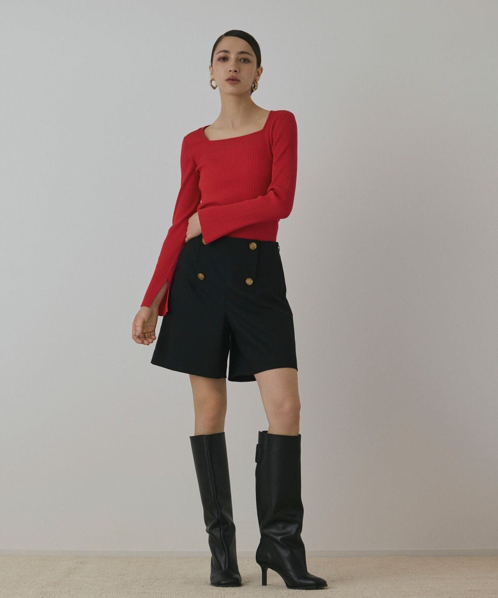 GRACE CONTINENTAL ハイゲージリブニットトップ 