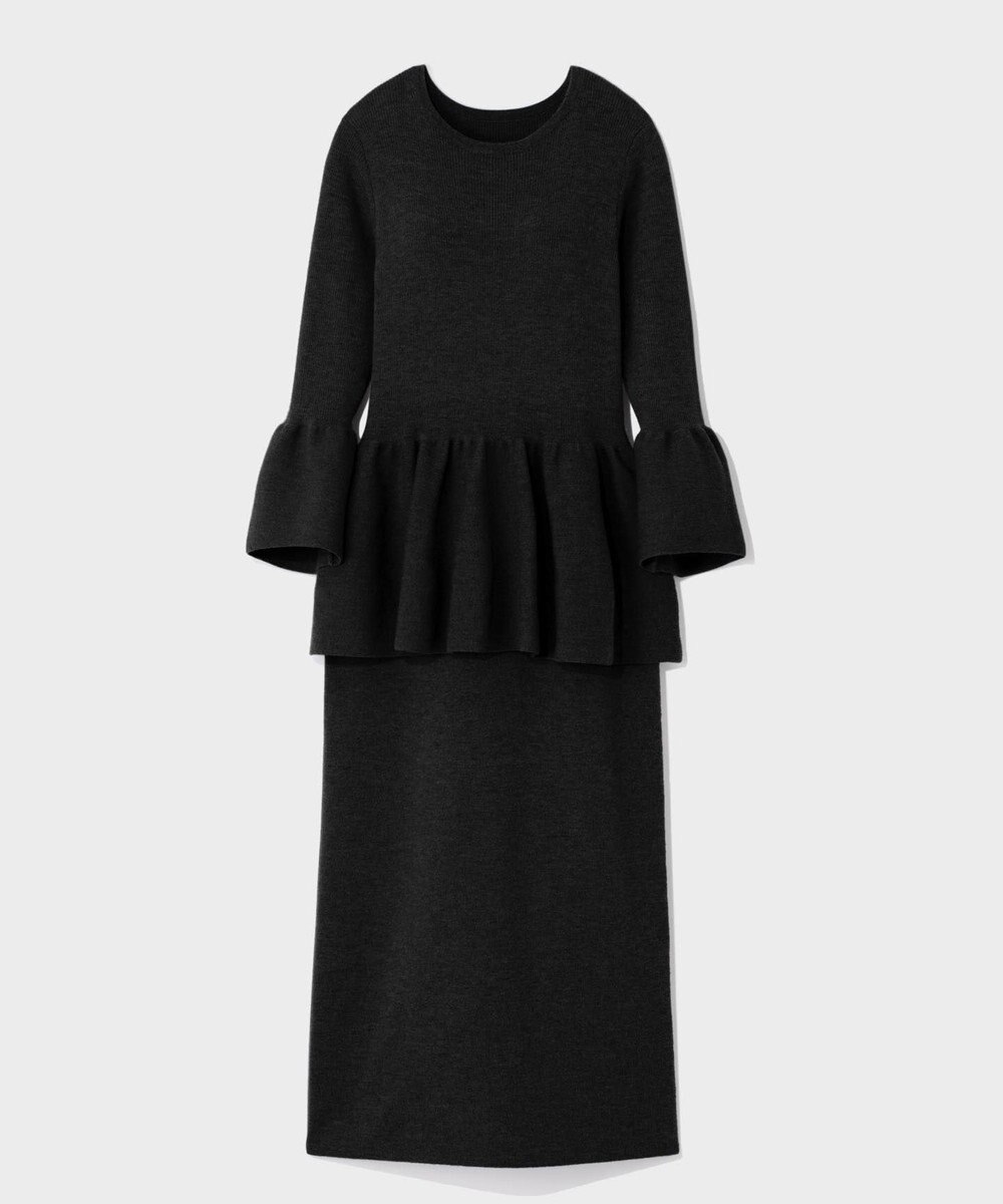 GRACE CONTINENTAL ペプラムニットワンピース 