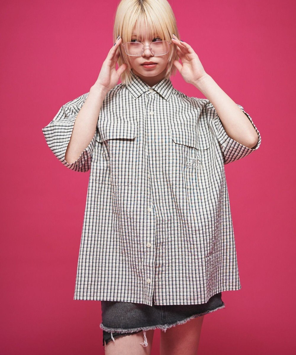 WEGO 【ユニセックス着用ITEM】ミニマムチェックロゴシャツ（SS） 