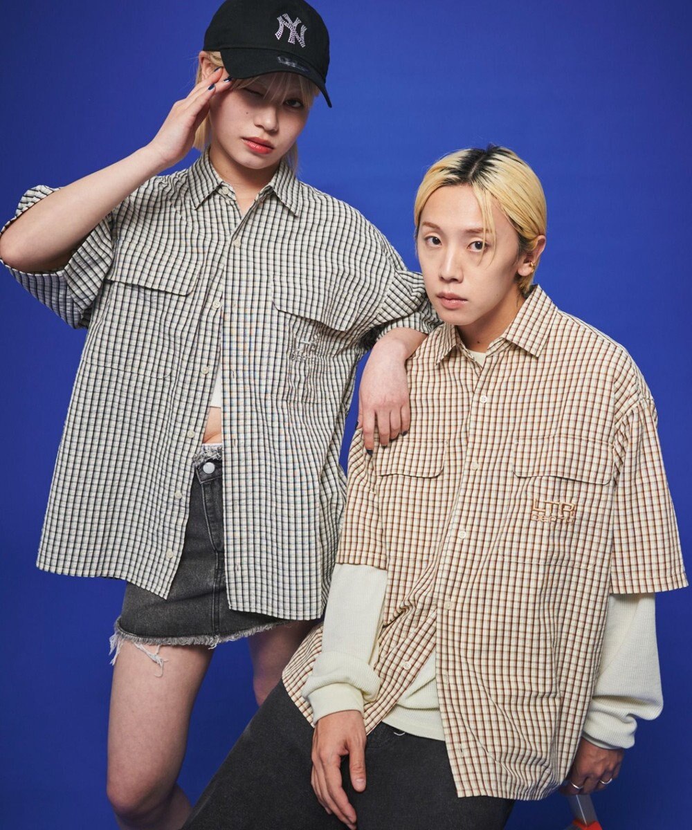 WEGO 【ユニセックス着用ITEM】ミニマムチェックロゴシャツ（SS） 