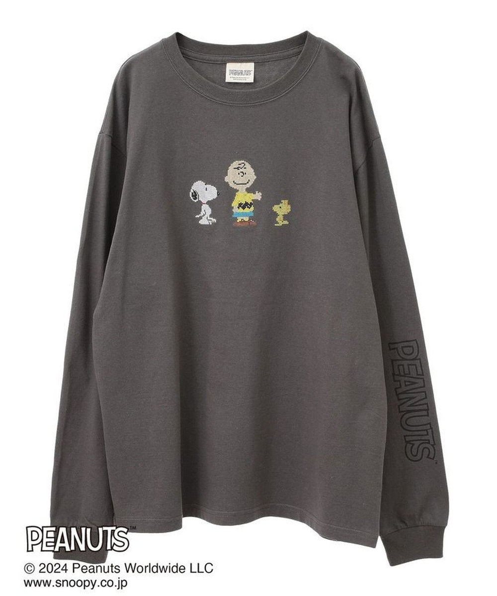 Green Parks ■ＰＥＡＮＵＴＳ　クロスステッチロンＴ Charcoal Gray