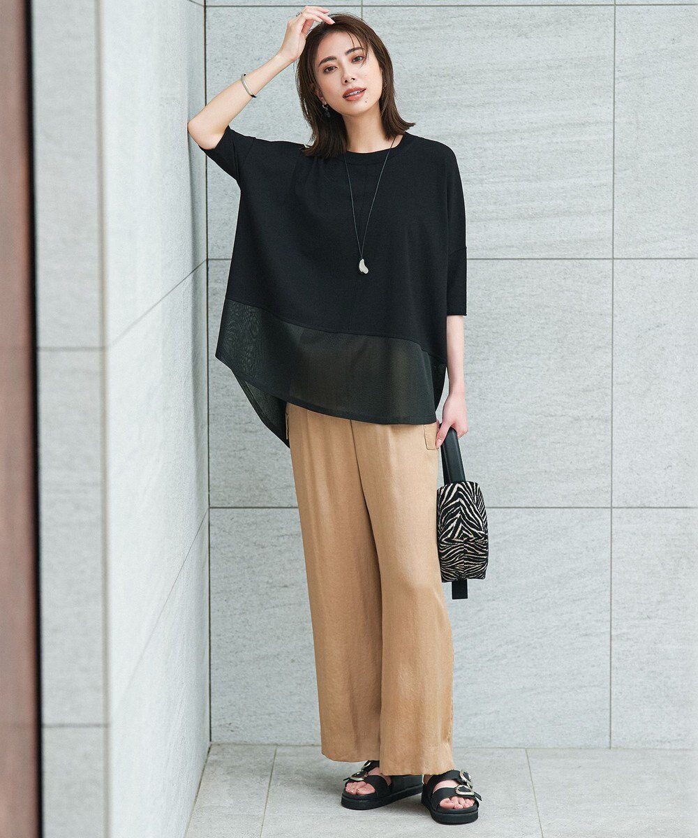 ICB L 【洗える】 キュプラピグメントクロス カーゴパンツ 