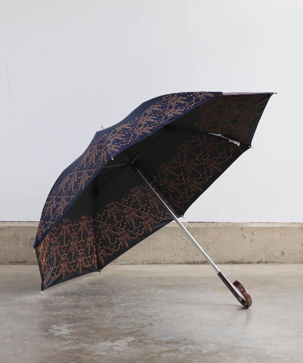 AND WOOL 〈UVカット率99%以上・一級遮光生地・晴雨兼用〉イラカ刺繍の日傘 （長傘タイプ） 