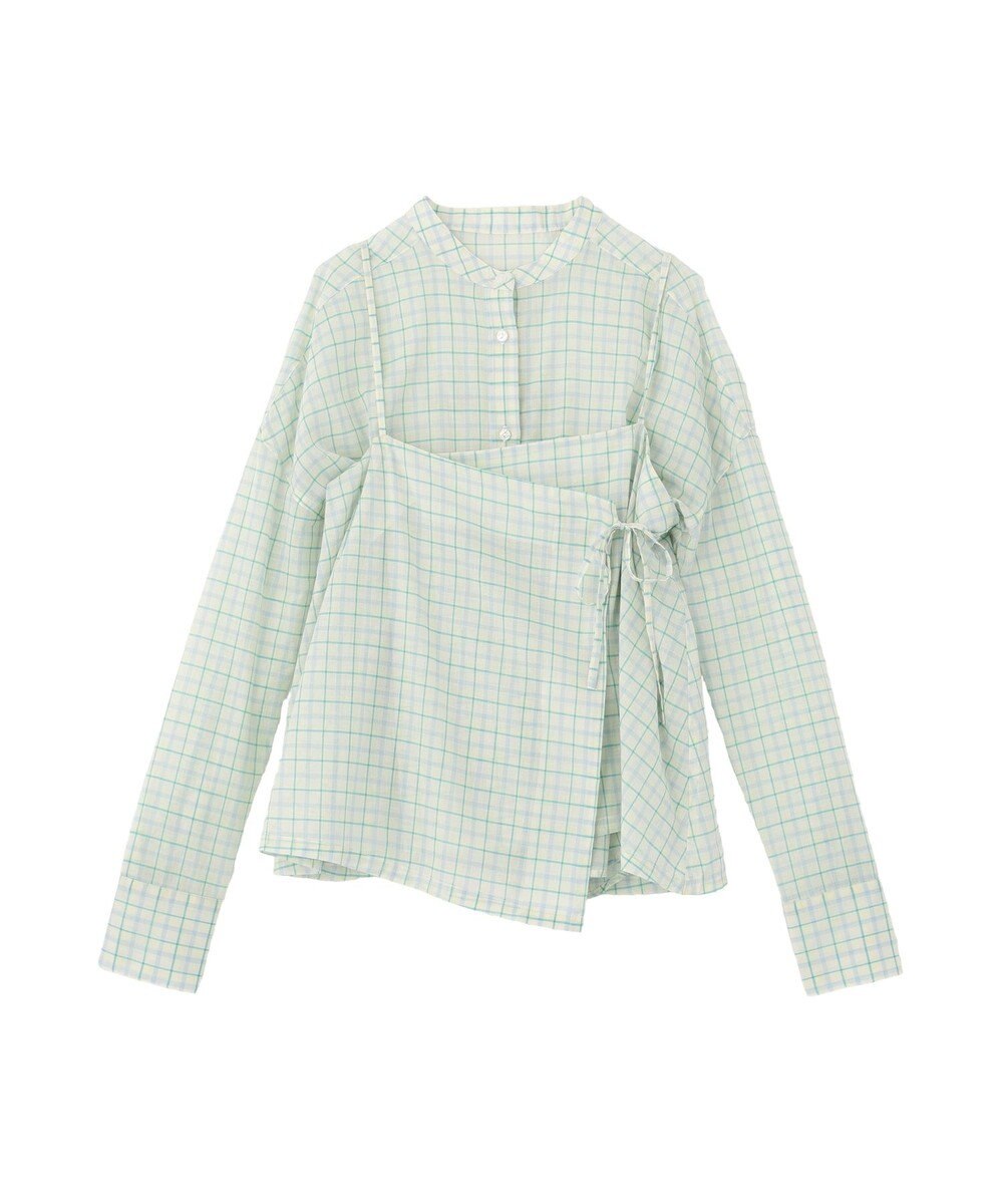 earth music&ecology 【予約】【綿100％】SET2点エプロンライクビスチェ＋シャツ 