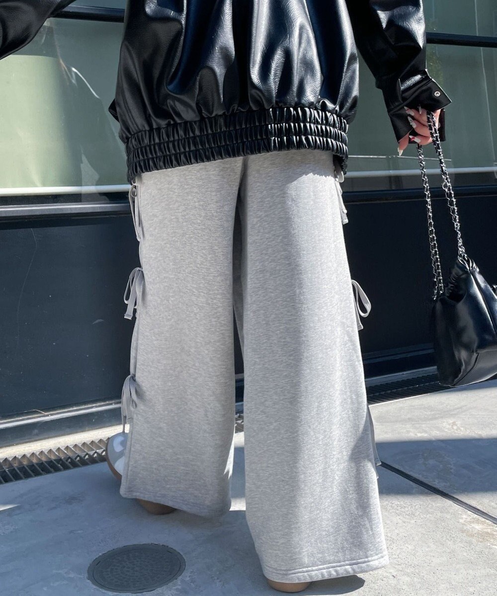 WEGO 【裏起毛】サイドリボンスウェットパンツ 