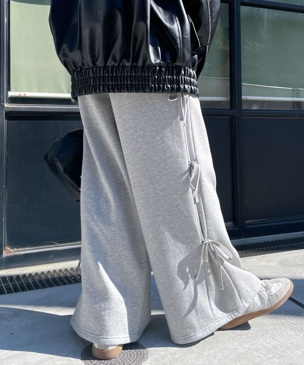 WEGO 【裏起毛】サイドリボンスウェットパンツ 