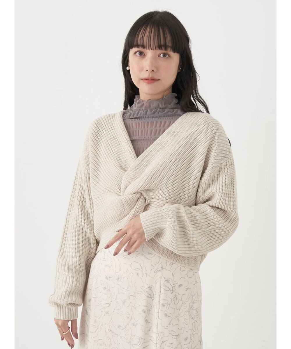 earth music&ecology ツイストデザインニット 