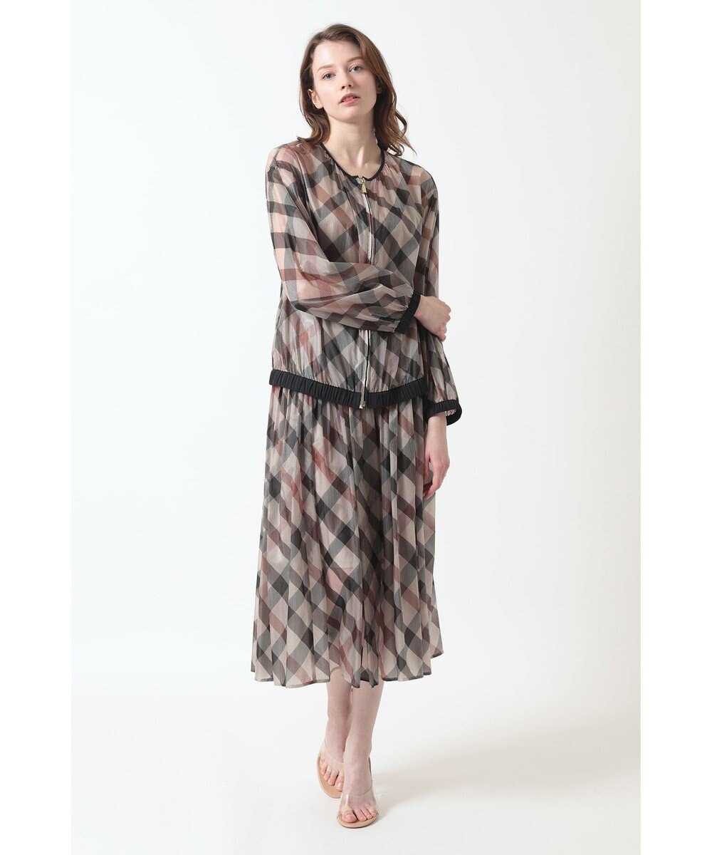 DAKS ハウスチェック シアー リップル スカート 