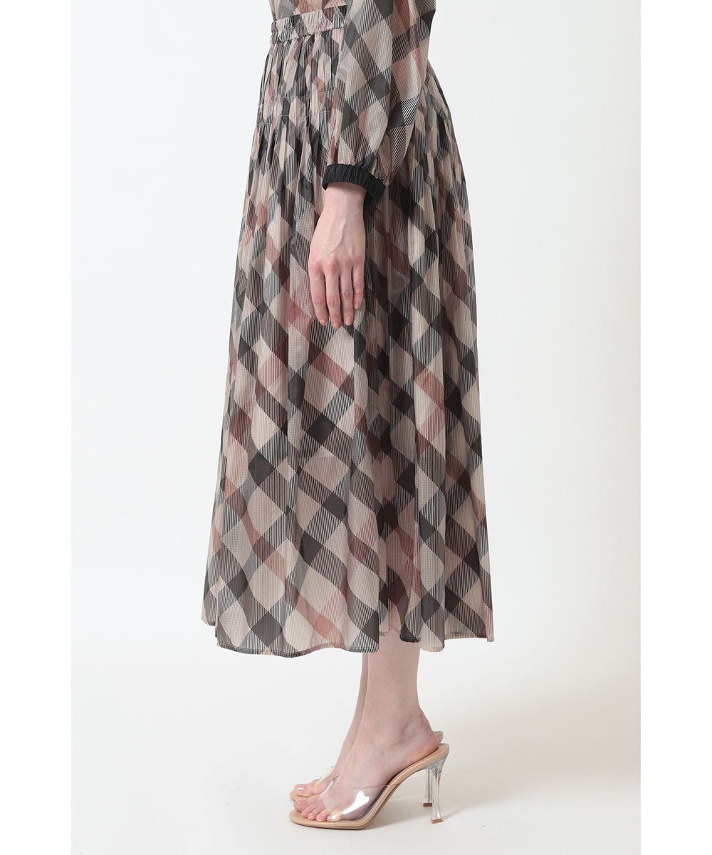 DAKS ハウスチェック シアー リップル スカート 