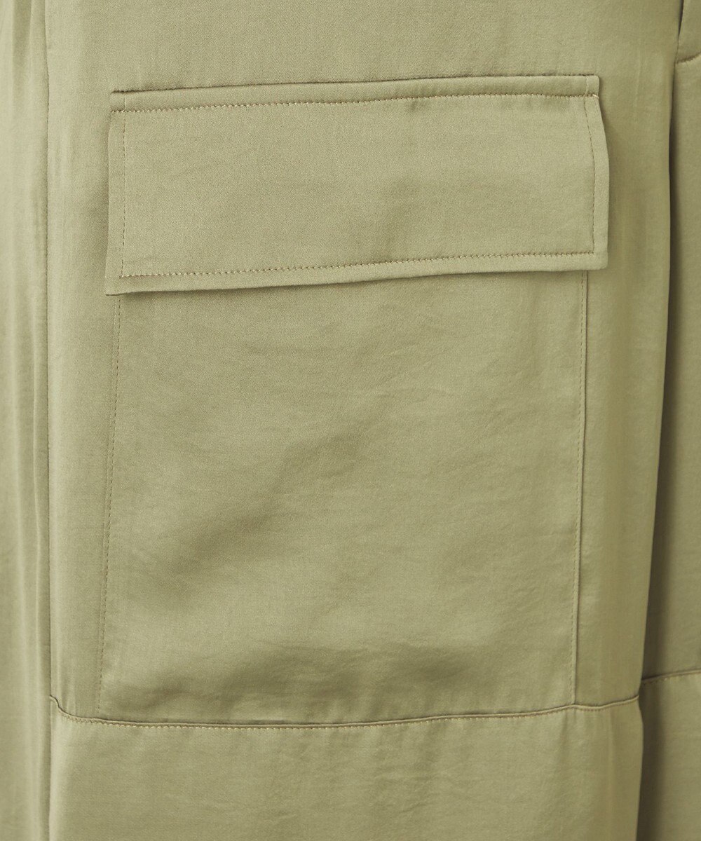 NAVE 【Nave・洗える/ウエストゴム】ヴィンテージサテン ワイドパンツ 