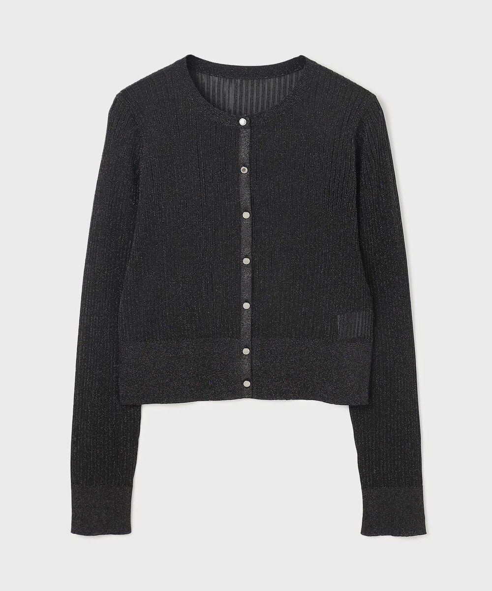 GRACE CONTINENTAL ラメリブシアーニットカーディガン 