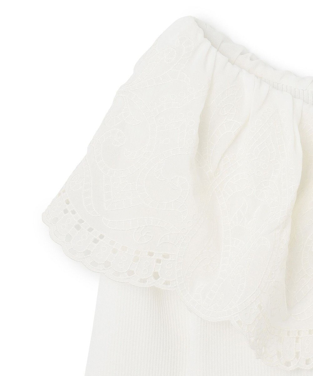 GRACE CONTINENTAL カットワークリブニットトップ 