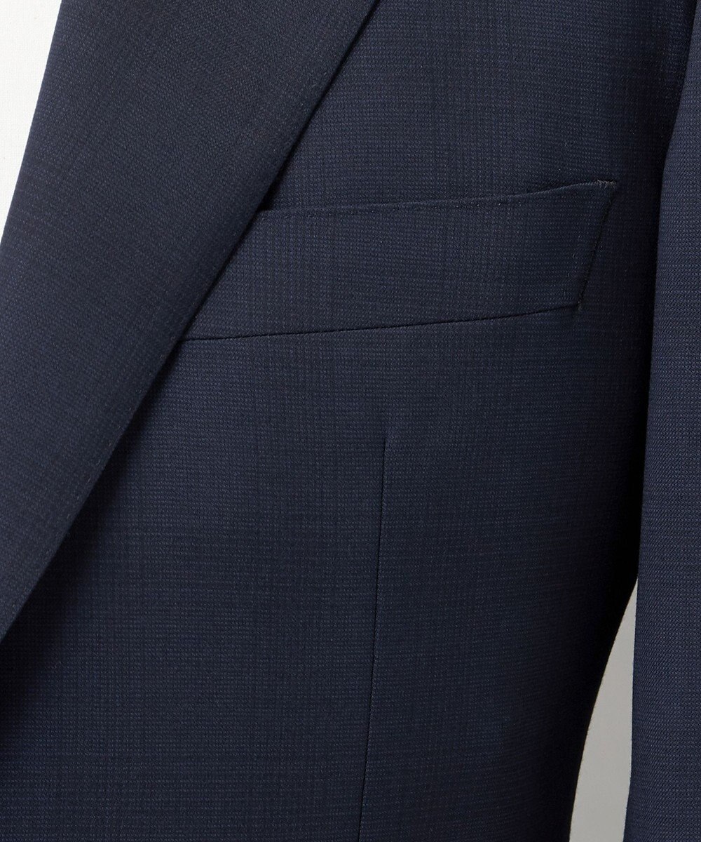 GOTAIRIKU 横に伸びる【TasmaniaWool/タマニアウール】ストレッチ スーツ__ネイビー格子柄 