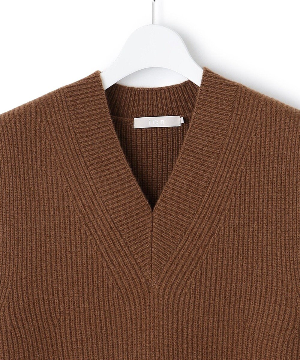 ICB 【洗える】ソフトカシミヤミックス ニットベスト 