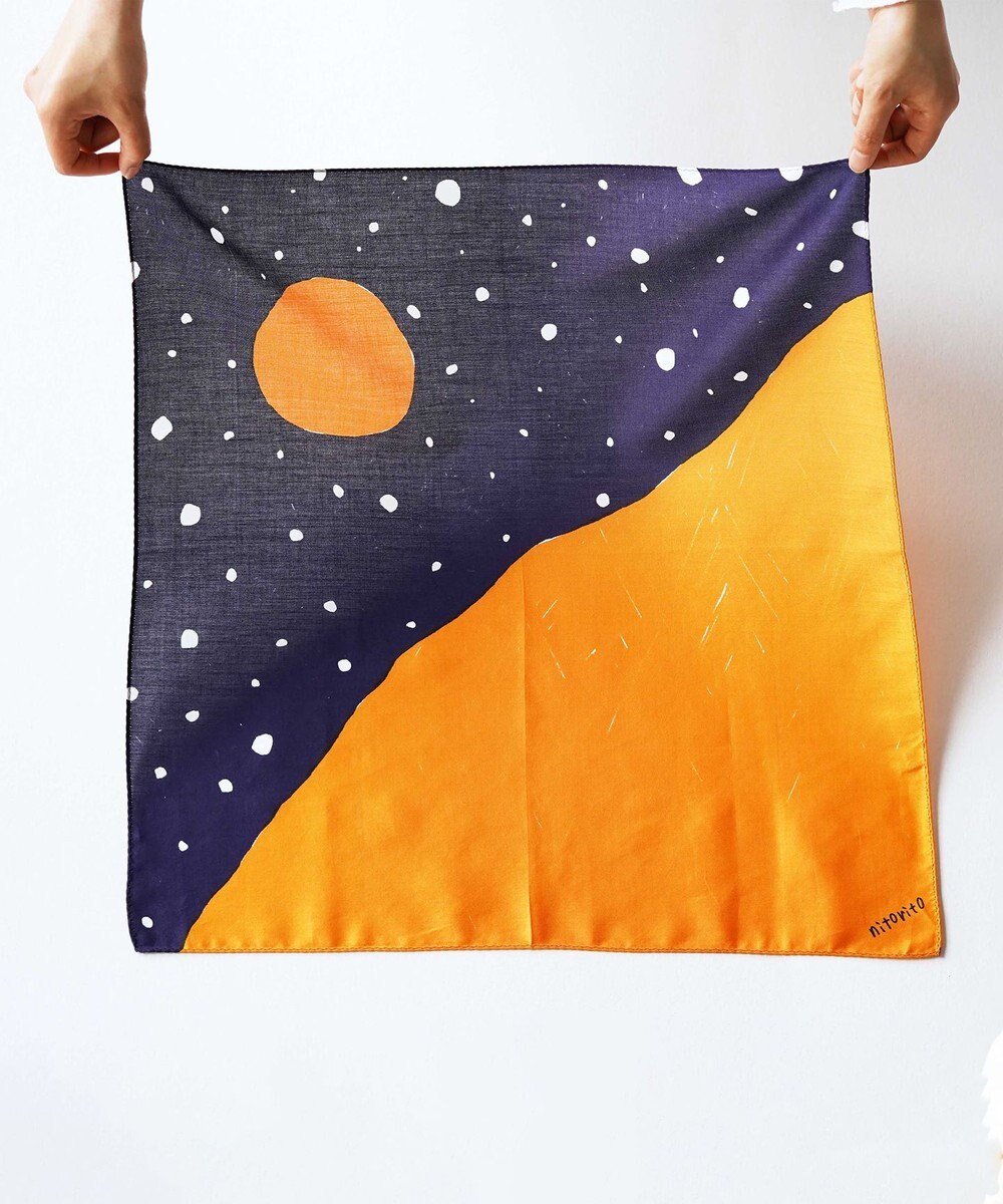 nitorito 【UNISEX】ギフトパッケージ&ステッカー付 mountain&moon ハンカチ スカーフ 