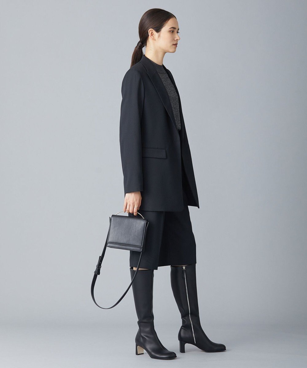 ICB L 【洗える】 ウールマットウース ベルト付きジャケット 