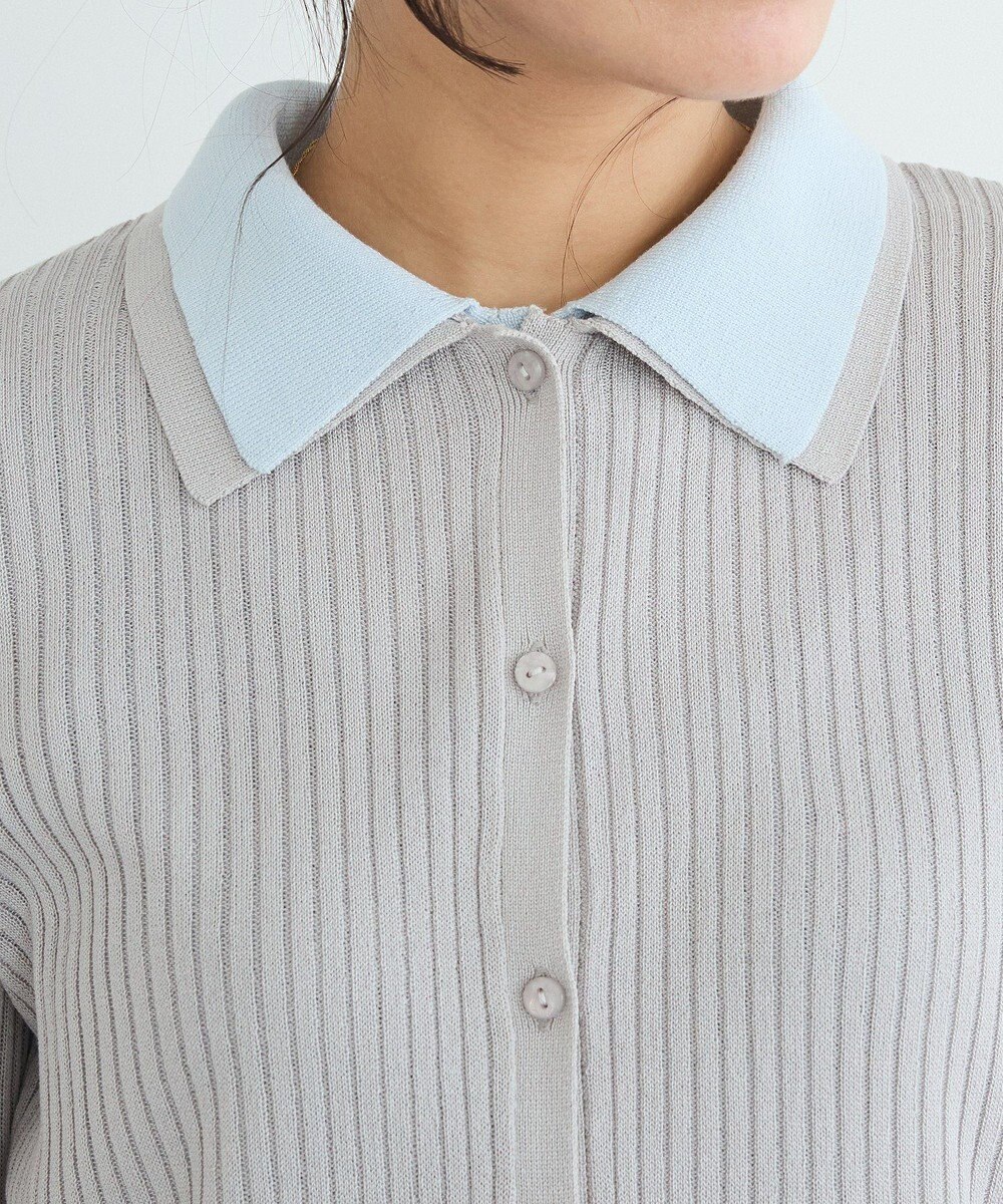 CRAFT STANDARD BOUTIQUE レイヤードポロ衿カーディガン 