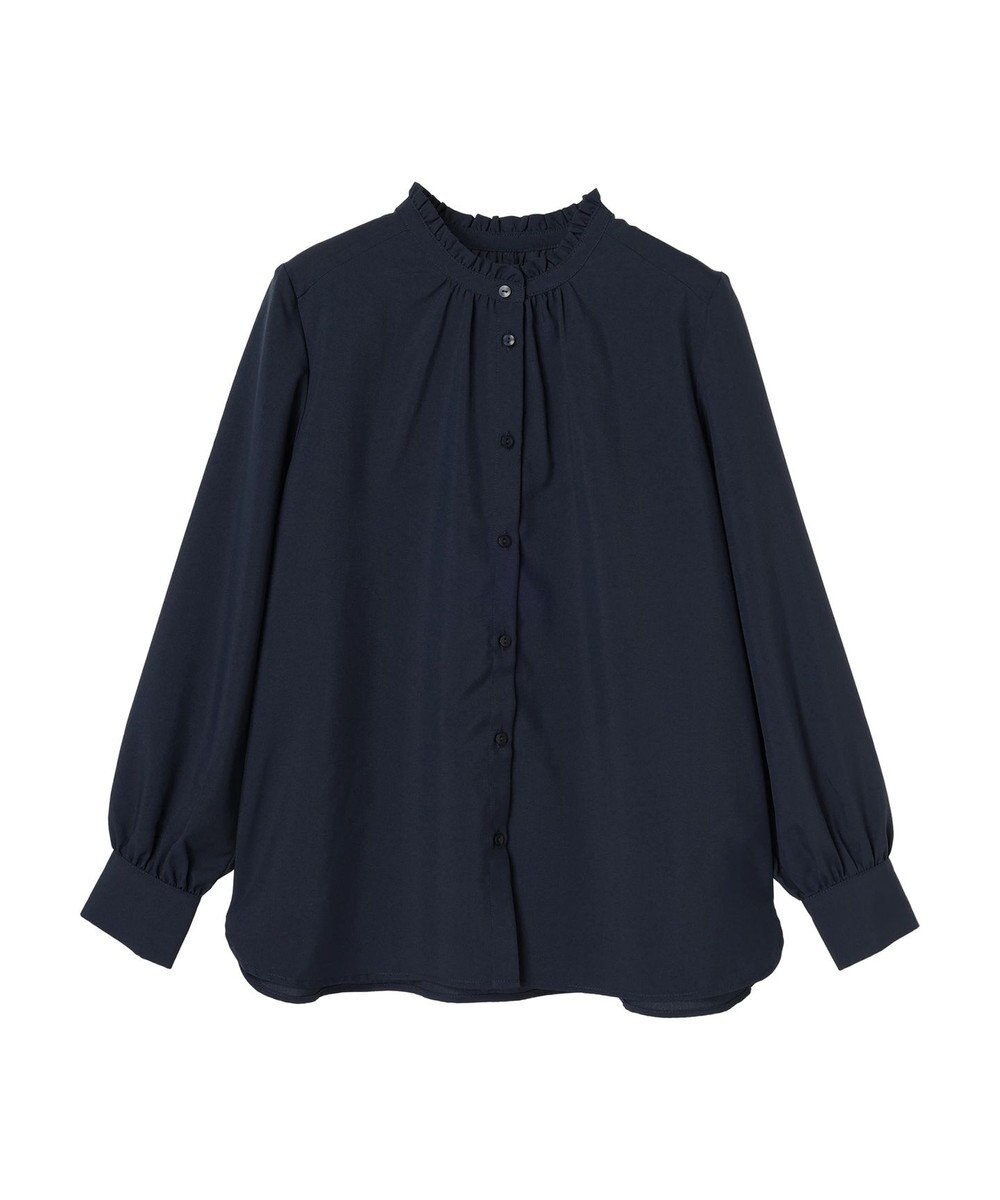 Green Parks ＢＰ　ケア楽　スタンドフリルブラウス 