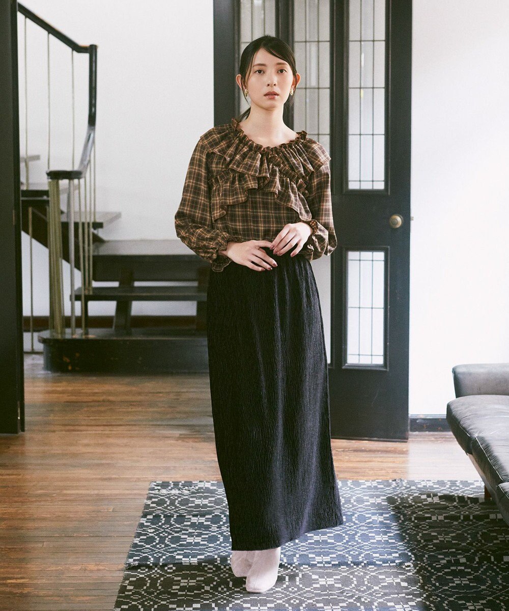 earth music&ecology シャイニーベロアスカート 