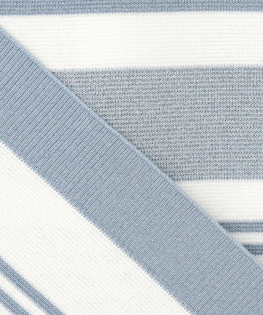 J.PRESS LADIES L 【洗える】Cotton Acetate パネルボーダー プルオーバー ニット 