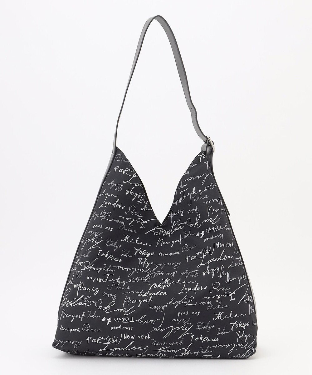 ICB 【A4サイズ収納可】5cityレタードプリント ショルダーバッグ 