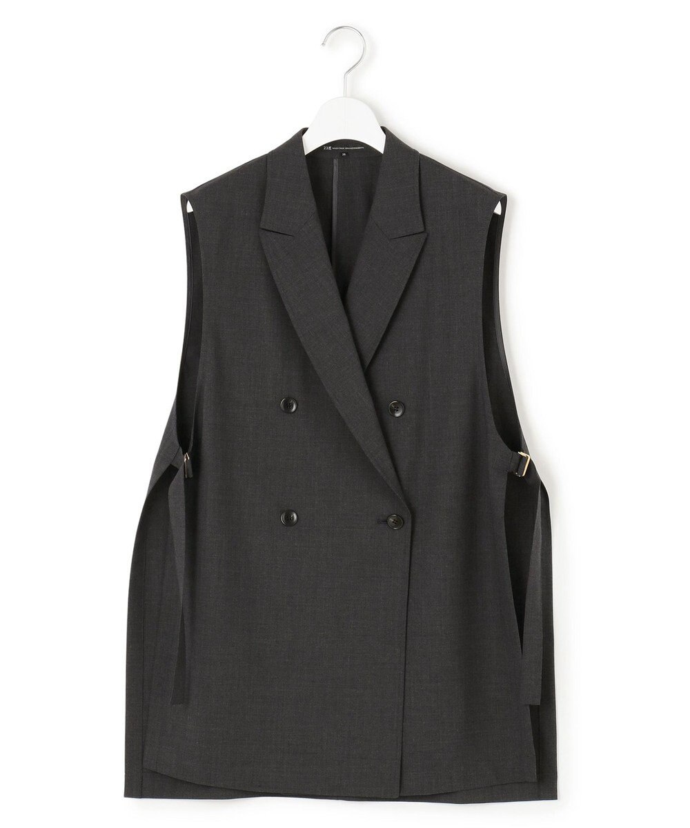 23区 L 【洗える】TWマットクロス テーラード ジレ 