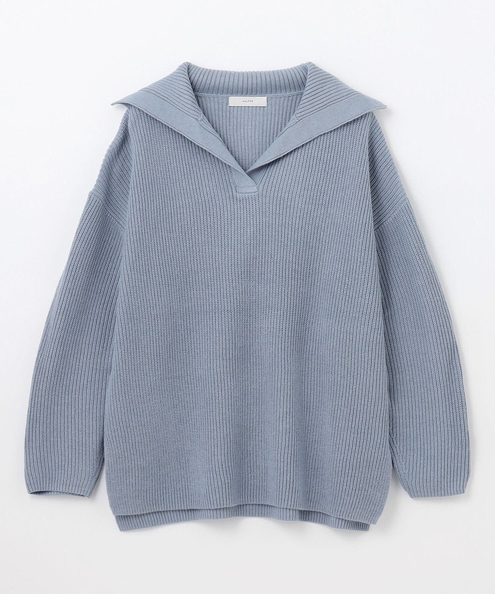 ANY ウールブレンドスキッパーネックニット 