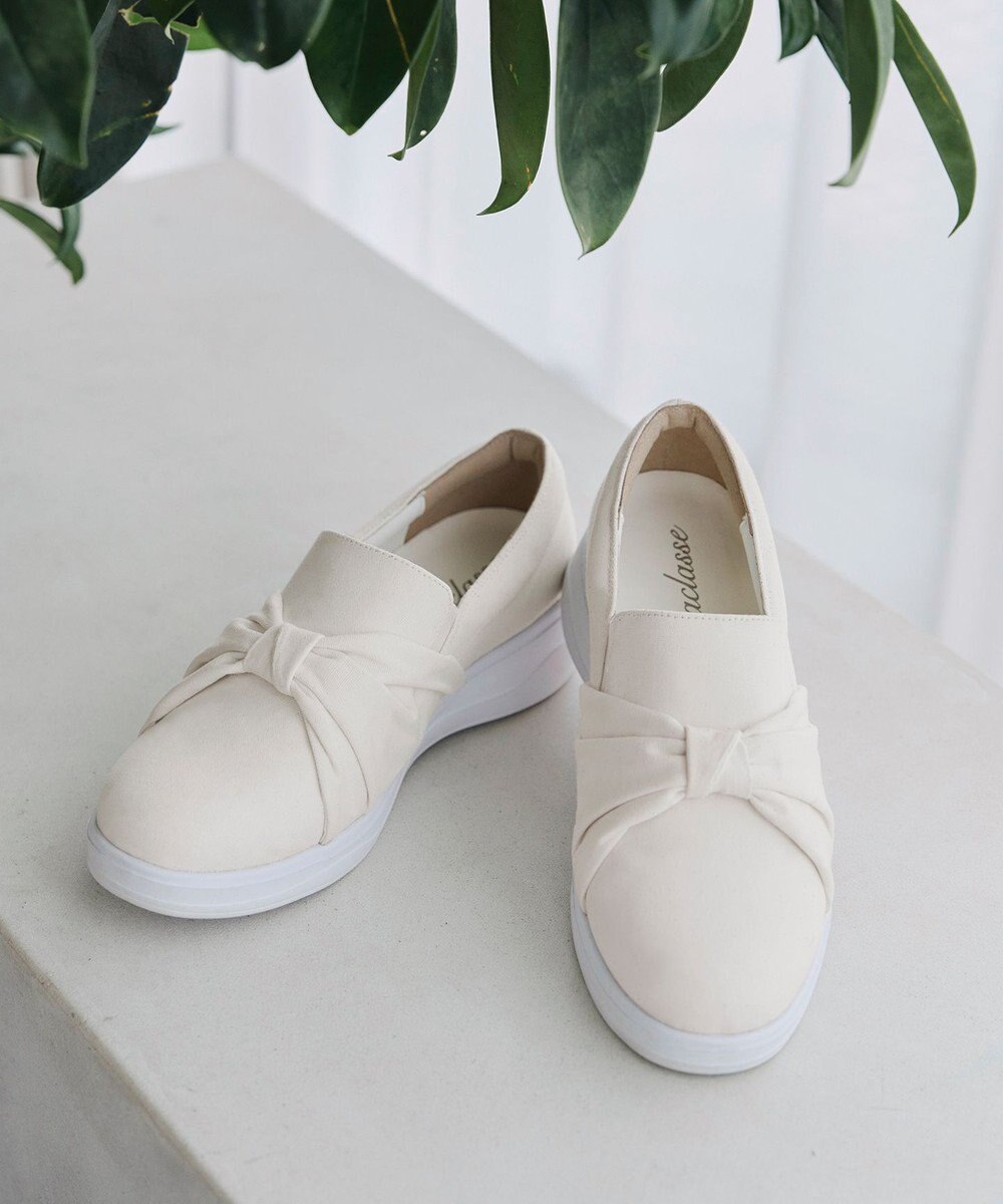 Tiaclasse 【安田美沙子さん着用】キャンバスリボンスリッポン 