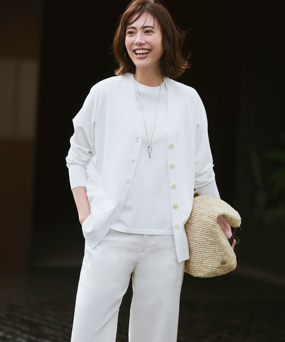 23区 レーヨンポリエステルストレッチ フレンチスリーブ ニット 