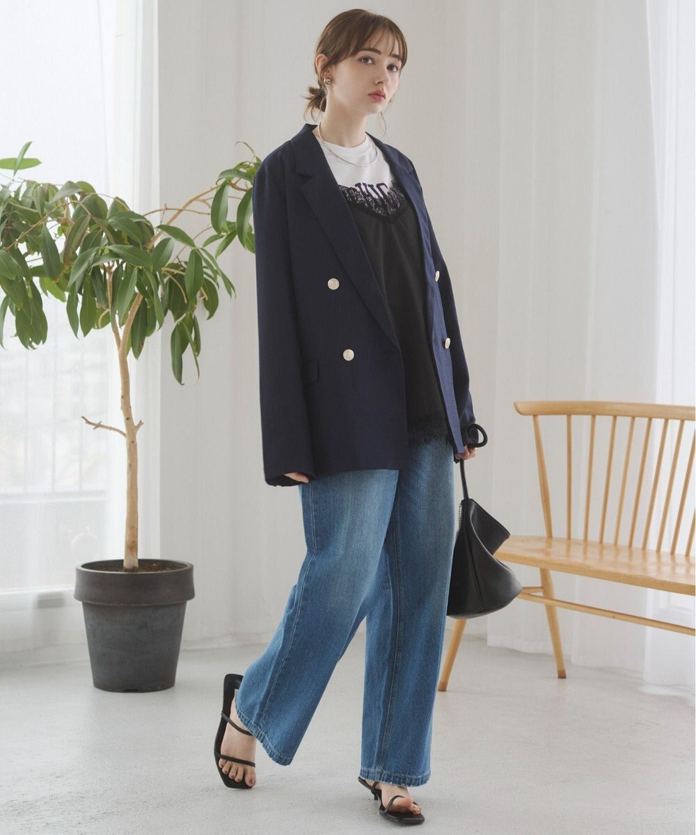WEGO 【ANGIE VINTAGE/SMLサイズ展開】ワイドストレートデニムパンツ 