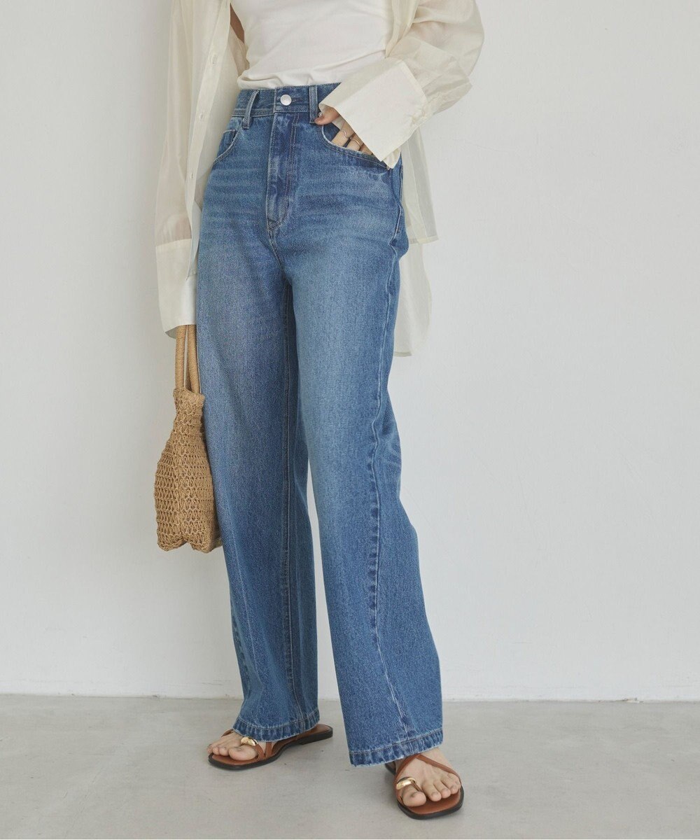 WEGO 【ANGIE VINTAGE/SMLサイズ展開】ワイドストレートデニムパンツ 