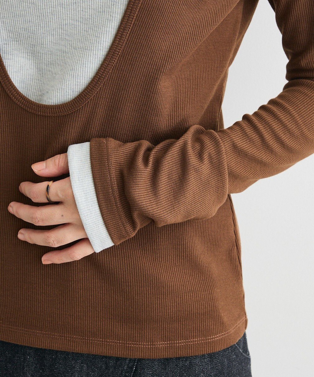 CRAFT STANDARD BOUTIQUE レイヤード風フード付きプルオーバー 