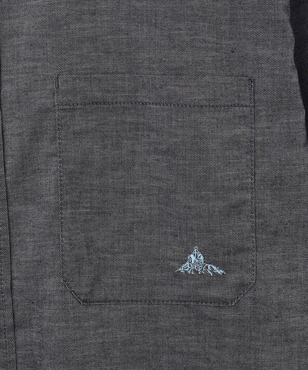 SHARE PARK MENS 【UVカット・撥水・ストレッチ】イージーデニムノーカラーシャツ 