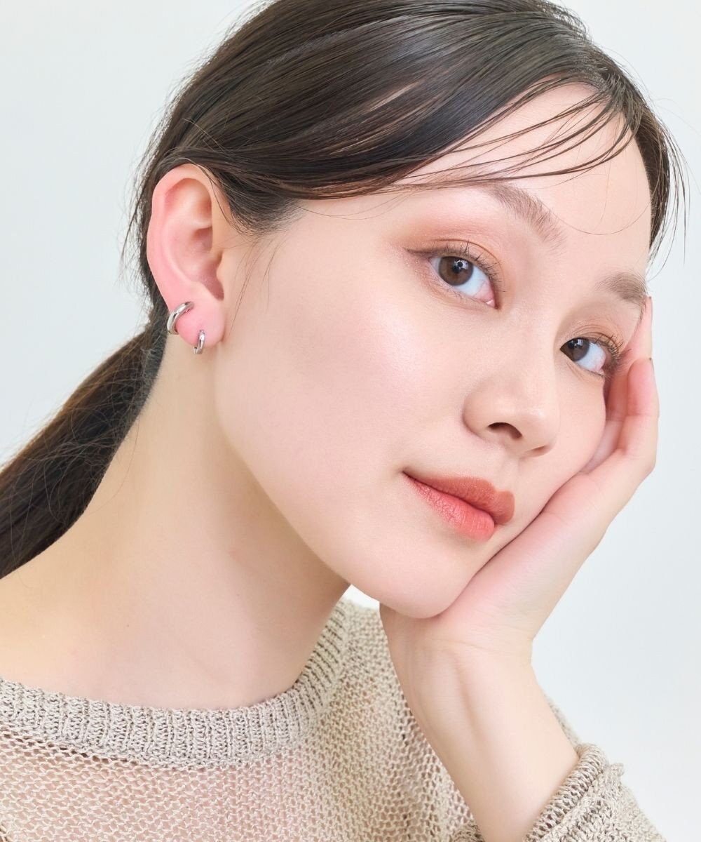 Phoebe 【金属アレルギー対応】ワンタッチメタルフープミニピアス　シルバー/サージカルステンレス 