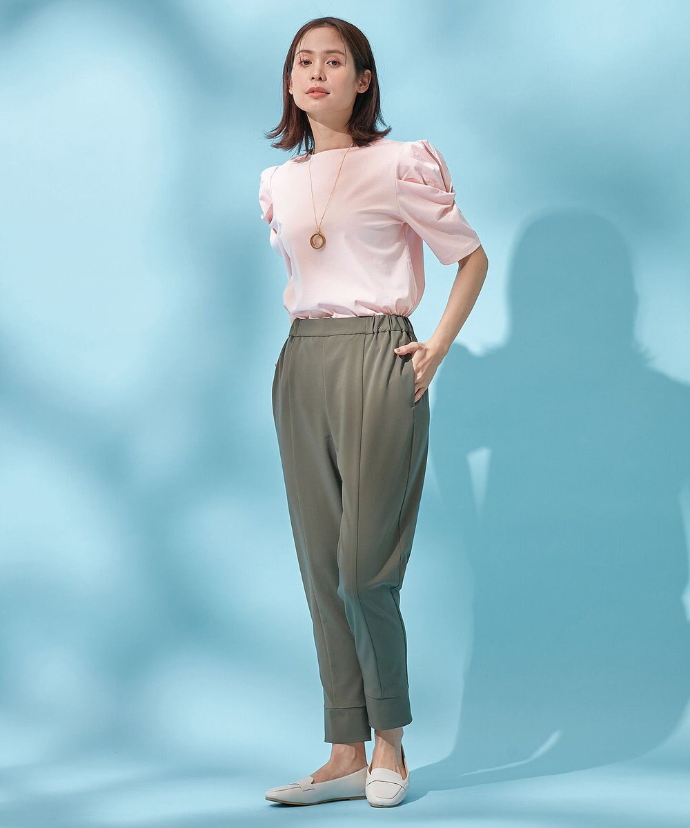 ANY シルケットスムース ツイストタックスリーブトップス 